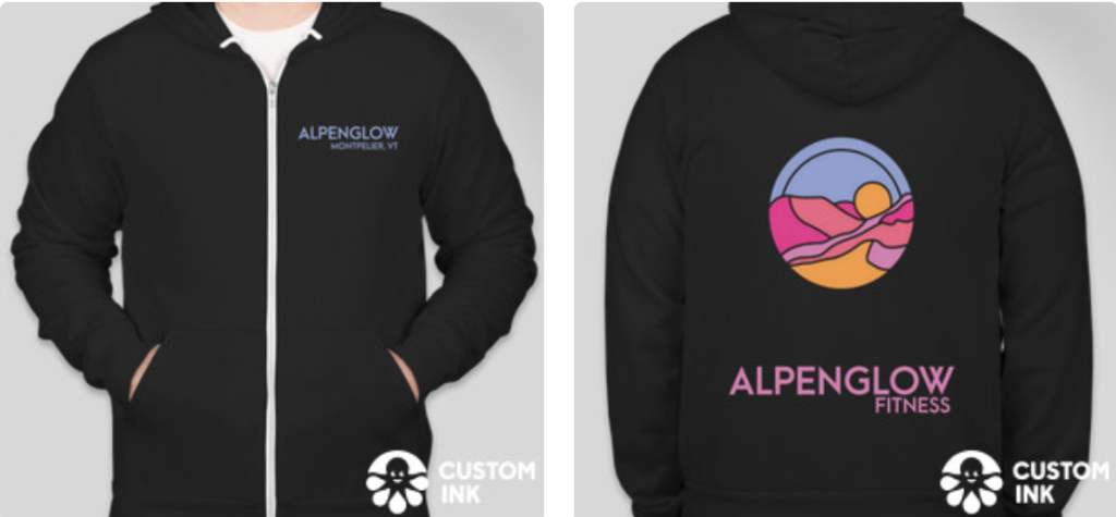 Alpenglow Fitness black hoodie